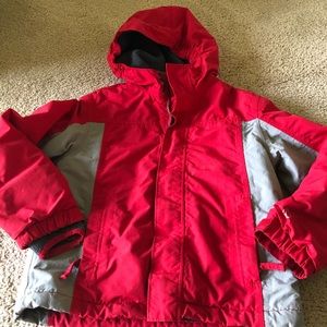Lands’end snow jacket red and grey